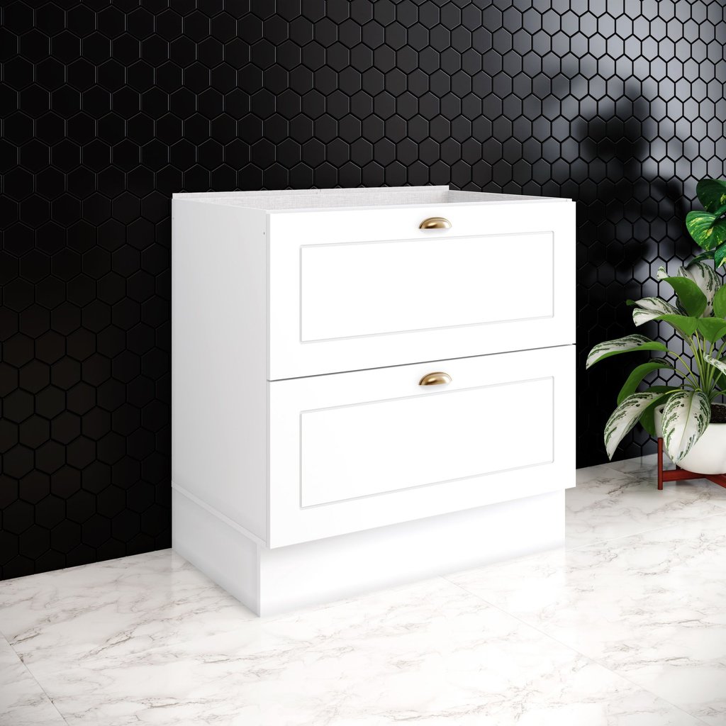 Balcão para Cozinha 2 Gavetas MDF 80cm Americana Branco HP