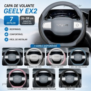 Capa de Volante Geely EX2 Capa de Volante Couro Sintético para Carro Capa Volante Carro 36-38cm Proteção EX2