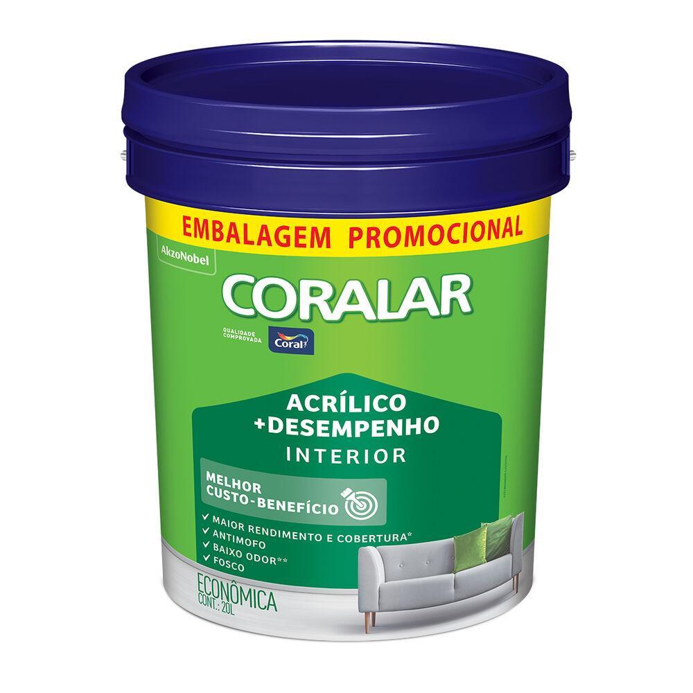 Tinta Acrílica Coralar Branco Fosco 20L Coral