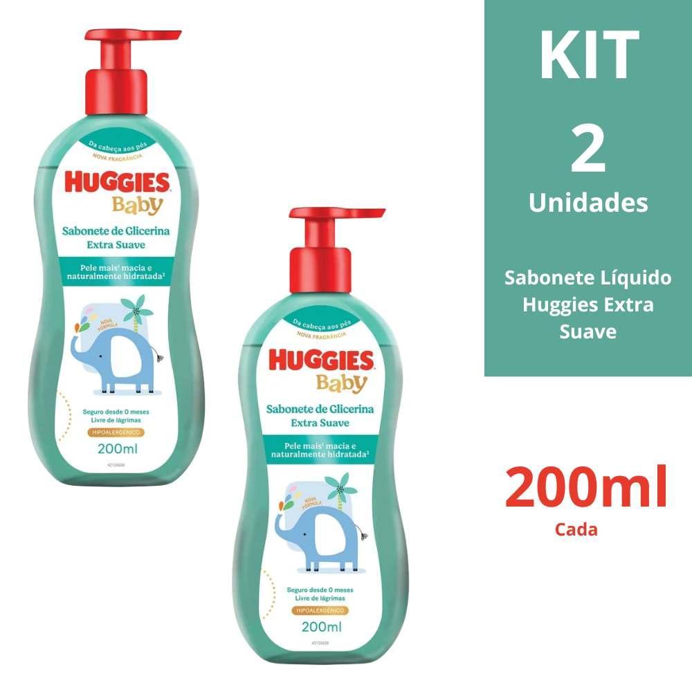 Kit 2 Sabonete Líquido Huggies Extra Suave 200ml Cada Infantil