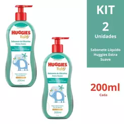 Kit 2 Sabonete Líquido Huggies Extra Suave 200ml Cada Infantil
