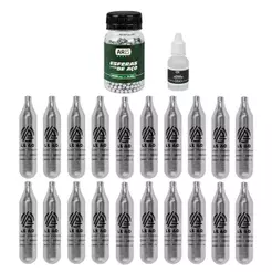 20 Co2 Leão 12g +1000 Esferas de Aço 4.5mm +Óleo de silicone