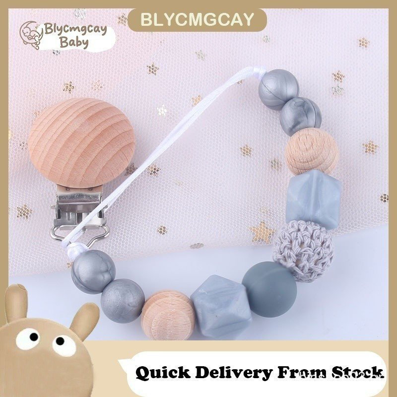 Corrente Pacifier Baby Silicone Clip De Madeira De Dentição Segura Teether Correntes Molar Toy Anti-Queda