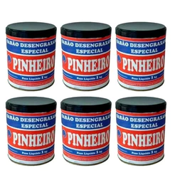 Sabão Em Pasta Pinheiro 1kg Kit 6 Unidades Lava Mãos Limpa Pesada Removedor Graxa Óleo Industrial Multiuso