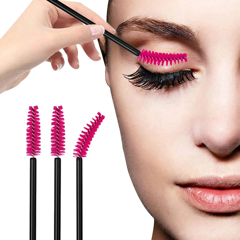 Cílios descartáveis escova espiral cristal haste sólida pente enxertia cílios ferramentas de beleza cílios
