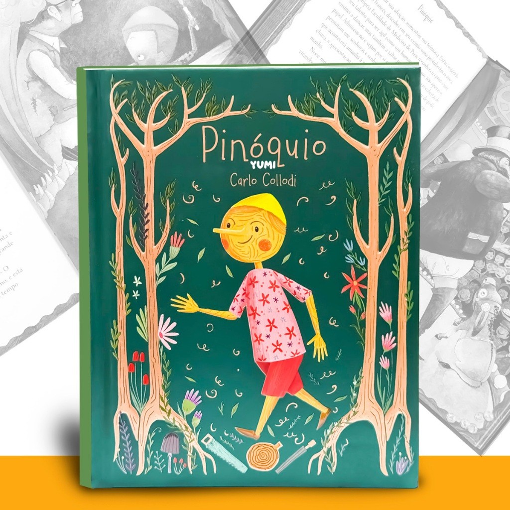 Livro Literatura Infantil Pinóquio | Grandes Clássicos Ilustrado | Edição Capa D