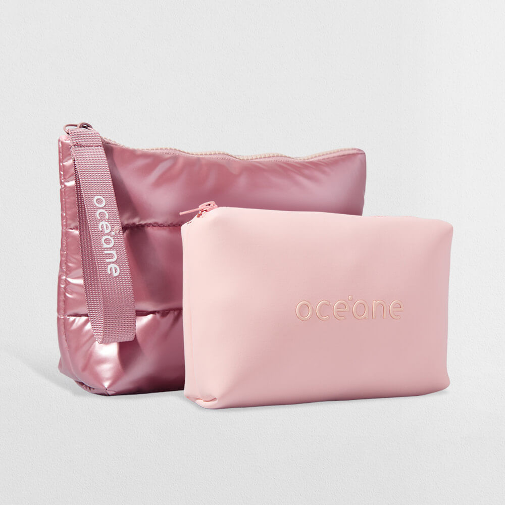 Kit Nécessaire Rosa Daily Makeup + Nécessaire Puffer (2 Produtos)