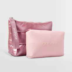 Kit Nécessaire Rosa Daily Makeup + Nécessaire Puffer (2 Produtos)