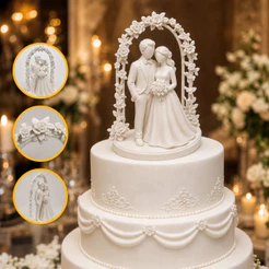 Topo Bolo Casamento Noivinhos Minimalista Decorativo Bodas Eventos Elegante Charmoso Festa Cerimônia