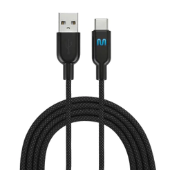 Cabo USB Tipo C em Nylon 1.2M Preto com Led Multi - WI500