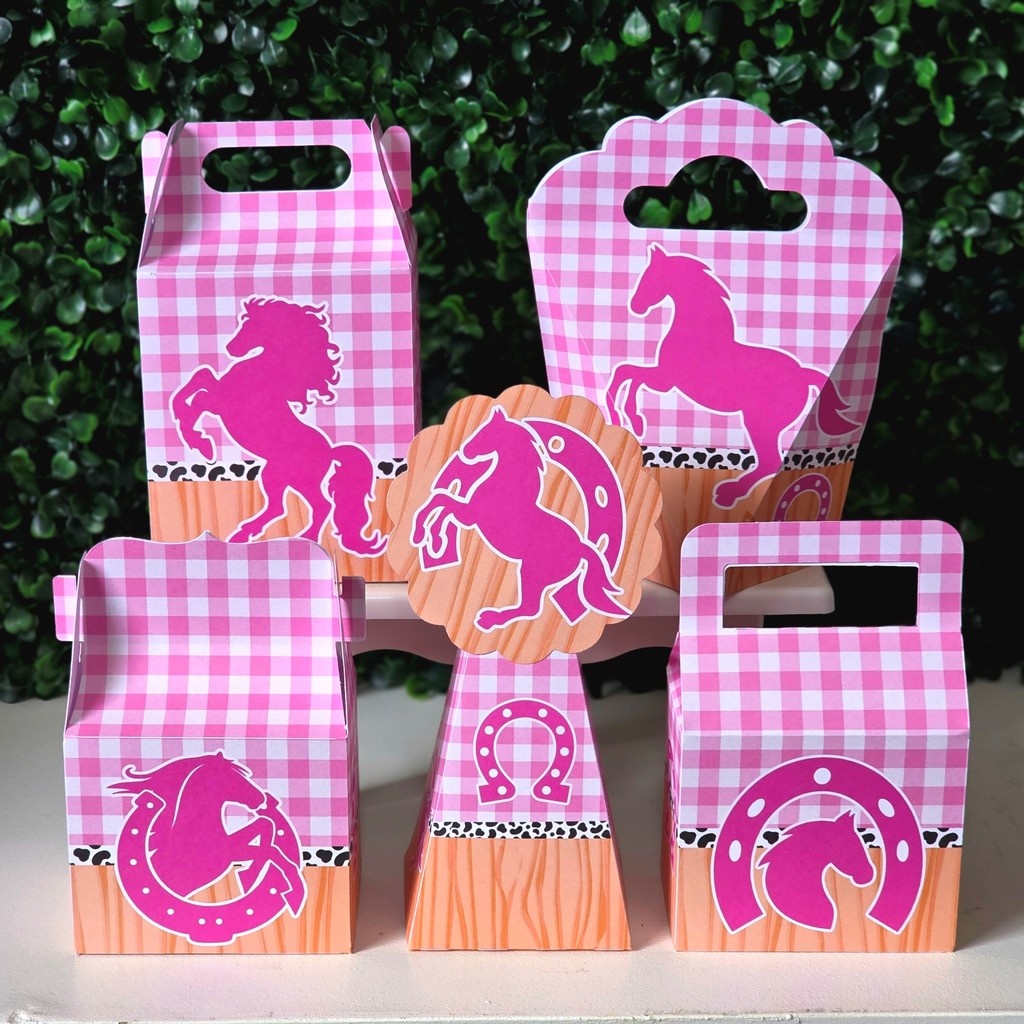 Kit Caixinhas CAVALO MENINA COWGIRL festa infantis lembrancinhas de aniversario mimos decoração personalizados do tema