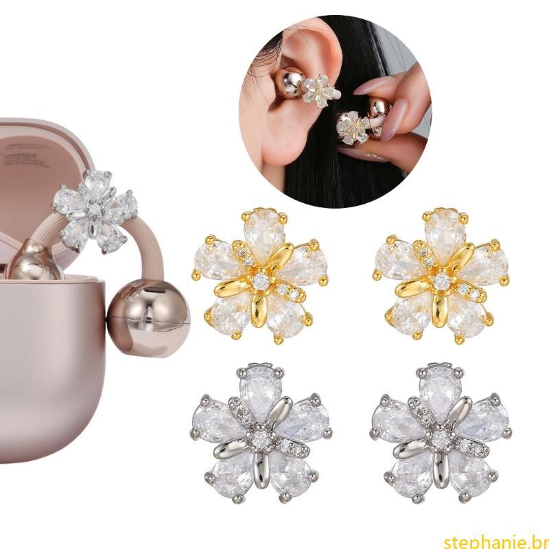 Cintilante Espumante Zircãos Sakuras Fivelas Decorativas Fone Ouvido Clipe Para FreeClip 1 2 Fones Realce
