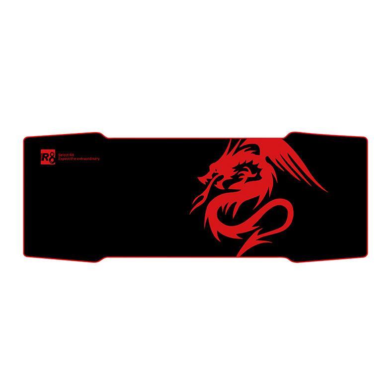 Mousepad Gamer R8 M-02, 800x300x3mm, Preto Com Costura Vermelha, R8-M02-BK