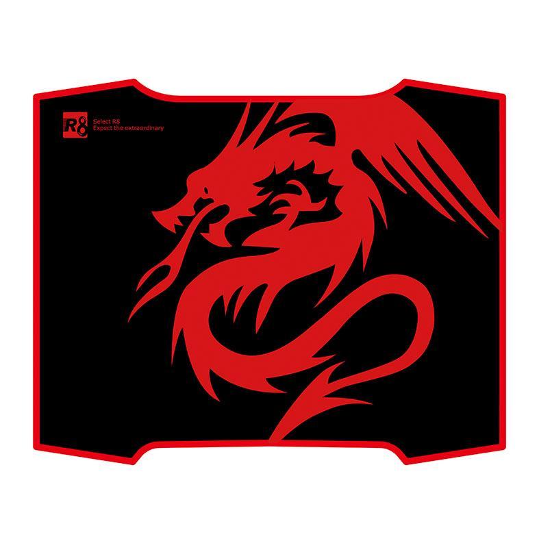 Mousepad Gamer R8 M-01, 300x250x3mm, Preto Com Costura Vermelha, R8-M01-BK