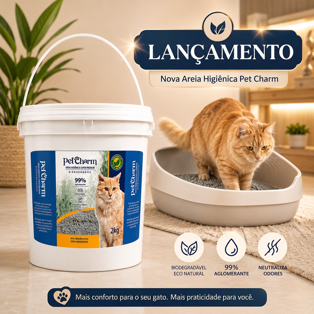 Areia Higiênica Premium para gatos 100% Mandioca Areia Biodegradável P Caixa de Areia Para Gatos