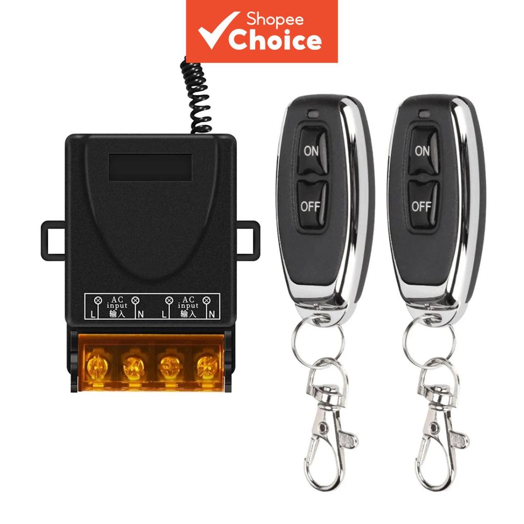  Interruptor de Controle Remoto Universal AC 220V Relé 433MHz, Sem Fio, Liga/Desliga + Transmissor para Lâmpada, Bomba