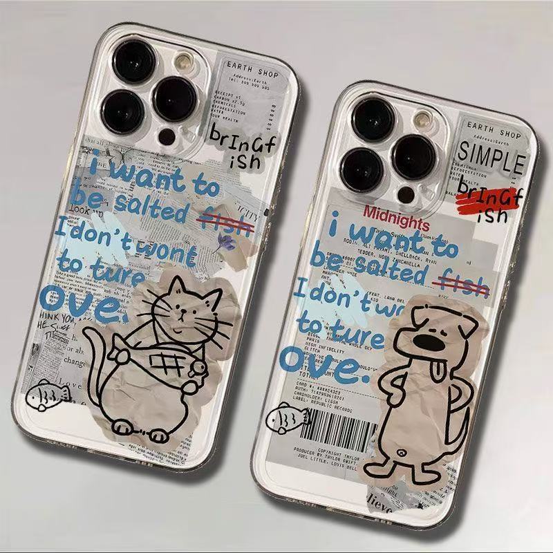 Softcase Samsung Colagem De Gato E Cachorro Para A15 A55 A54 A35 A05S A14 A34 A05 A03 S20 S21 S23 FE S24 S23 S25 ULTRA M