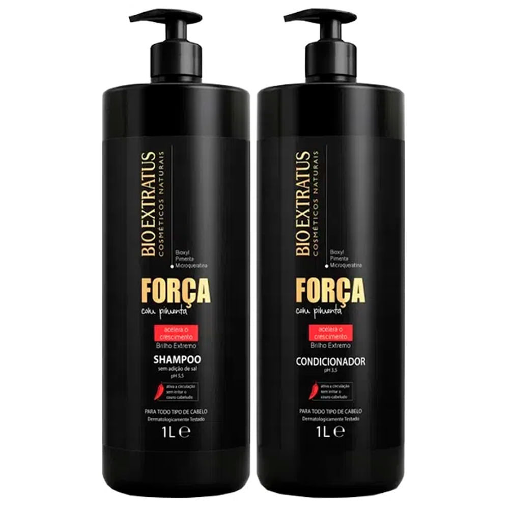 Kit Shampoo + Condicionador Bio Extratus Força Com Pimenta 1L