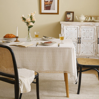 Toalha de mesa retangular bordada tridimensional, Pastoral americana, malha oca, toalha de mesa de café, pano de fundo d