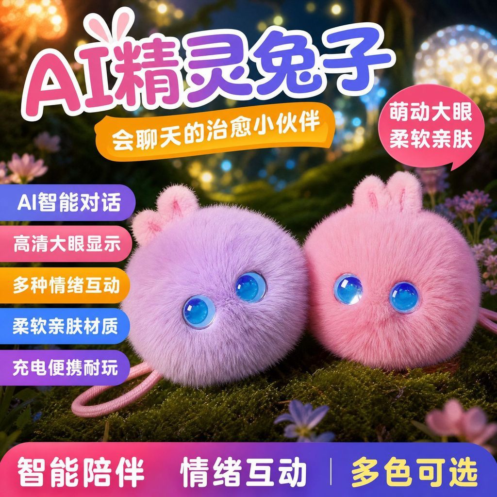 Versão atualizada ai Fuzai Elf coelho ai brinquedo de pelúcia boneca inteligente eletrônico animal de estimação sentir b