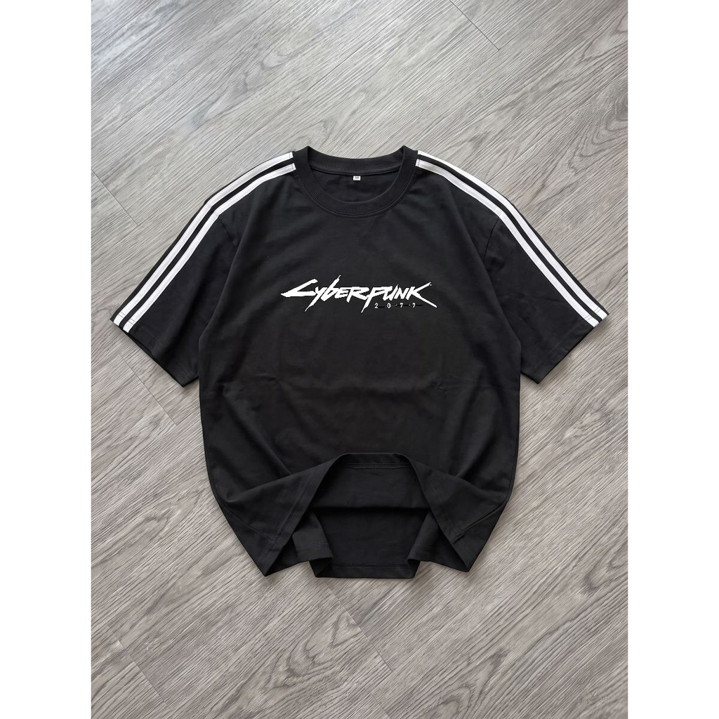 Camiseta Detalhe Manga Listrada Cyberpunk Vintage Premium