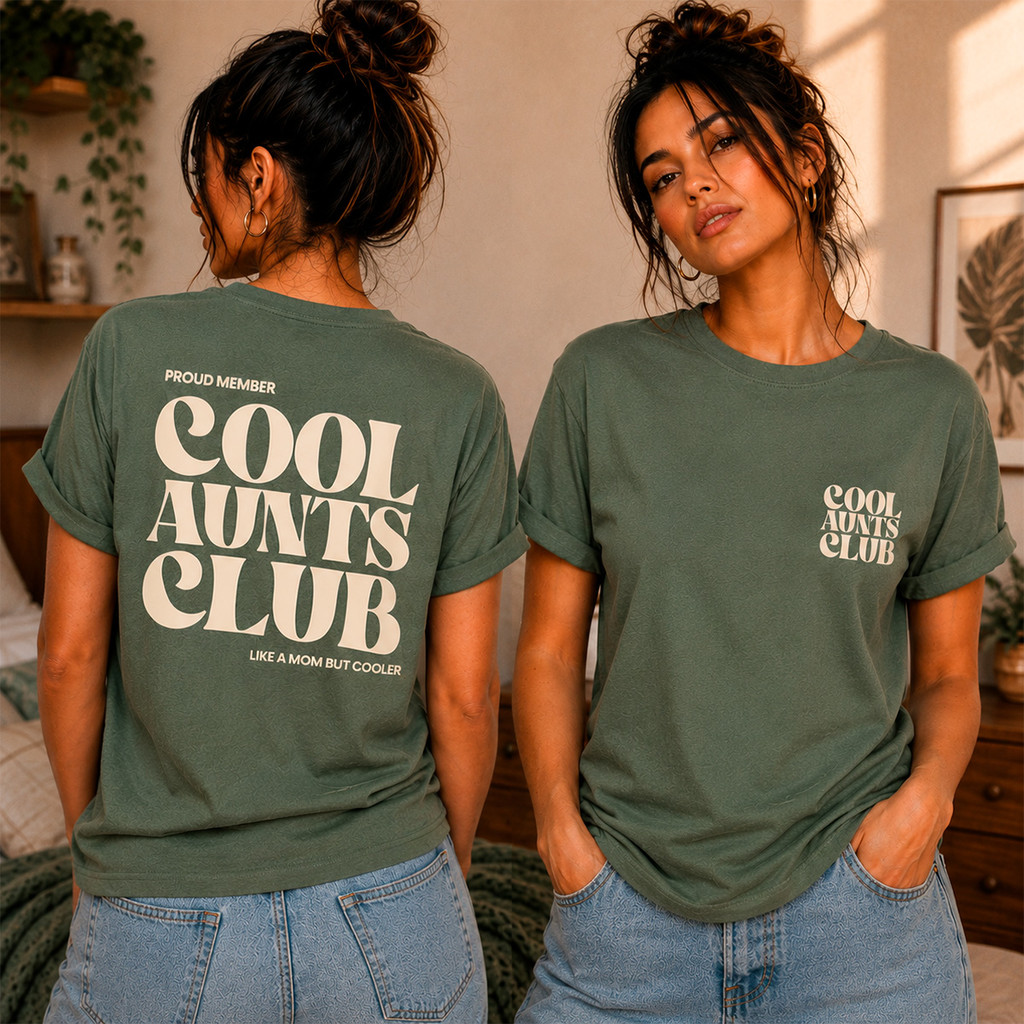 Tshirt Feminina Estilosa Estampada Cool Aunts Lançamento Camiseta 100% Algodão Camisetão Camisa Plus Size