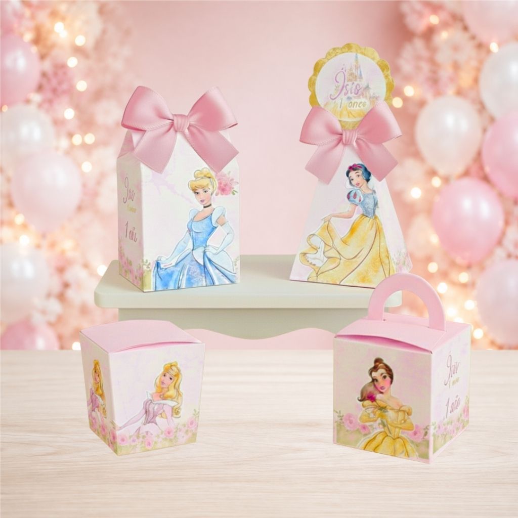Kit personalizados PRINCESAS DISNEY AQUARELA - pegue e monte lembrancinhas