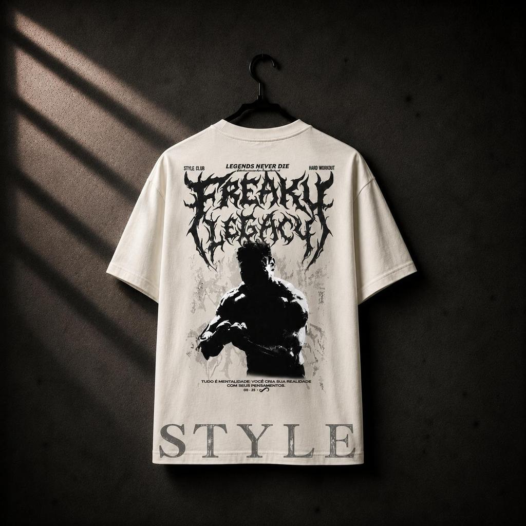 Camiseta Oversized Legacy Season Ganley (100% Algodão Premium) Camisa Estampada Casual Premium Gym Academia Streetwear