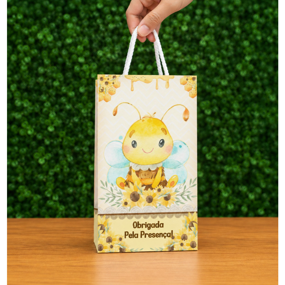 SACOLINHA PERSONALIZADA ABELINHA- ANIVERSÁRIO-MESVERSARIO-BATIZADO-LEMBRANCINHA-PEGUE E MONTE