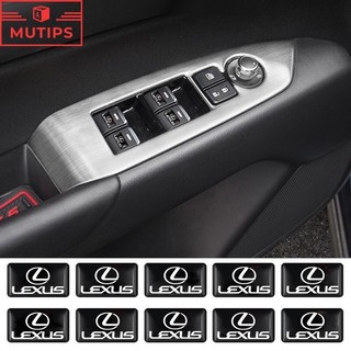 Lexus 10 Peças Adesivos De Carro 3D Volante Porta Interruptor De Janela Botão Emblema Decoração Adequada Para LX570 CT20