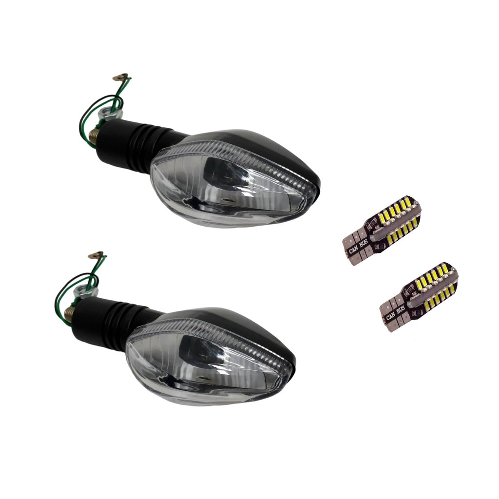KIT COM 2X PISCAS MINI HONDA BROS TITAN 150 LENTE CRISTAL ACOMPANHA LAMPADA LED