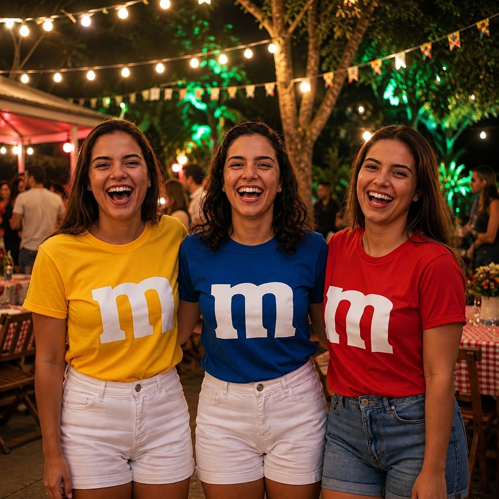 Camiseta Feminina Masculina Fantasia para Carnaval Festa Mms M Confete PROMOÇÃO