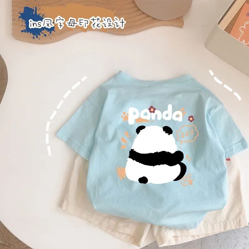 Crianças puro algodão de manga curta camiseta 2025 versão coreana novo dos desenhos animados impresso meia manga meninos