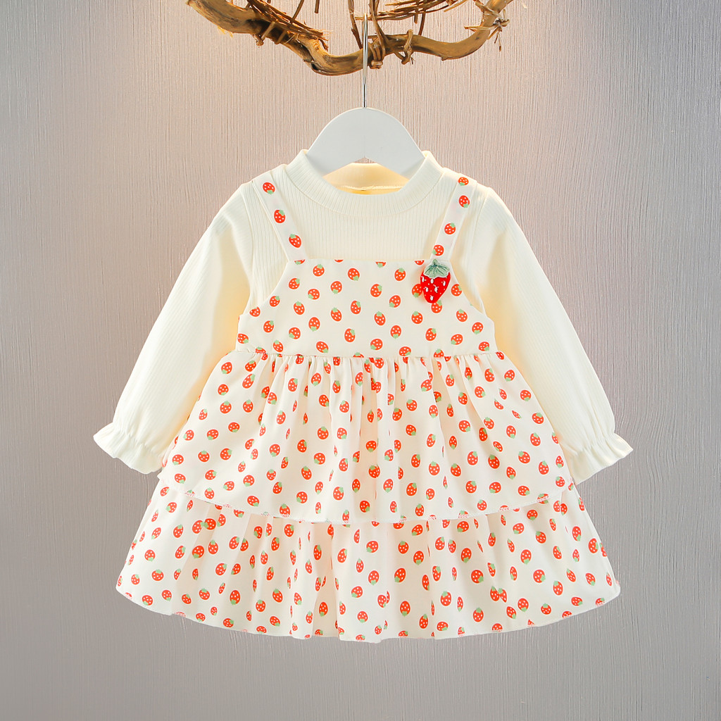 Meninas vestido 2026 novo estilo crianças estilo ocidental vestido de princesa bebê menina primavera manga comprida saia