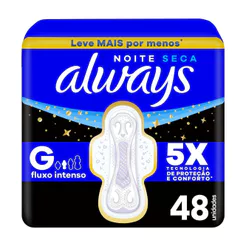 Absorvente Always Noite Seca com Abas 48 Unidades
