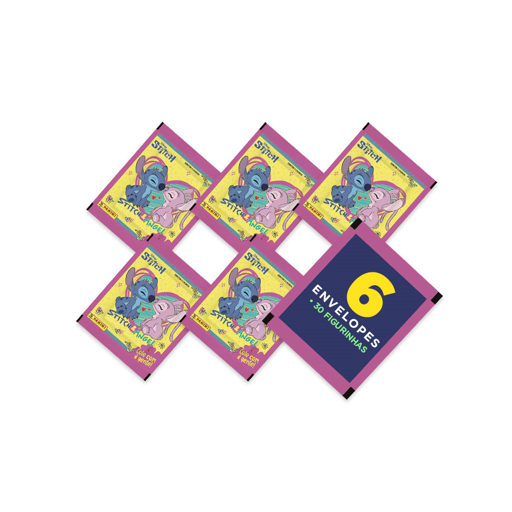 Stitch & Angel - Pack com 6 Envelopes (30 Figurinhas)