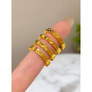 Areia ouro três lados esmagado anel de gelo simulação feminina cor de ouro luz estroboscópica estilo luxo High-End fecha
