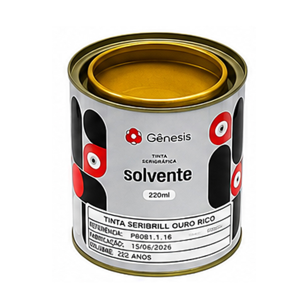 Tinta Seribrill Metalizado Ouro Rico 220ml - Gênesis Sacolas Plásticas
