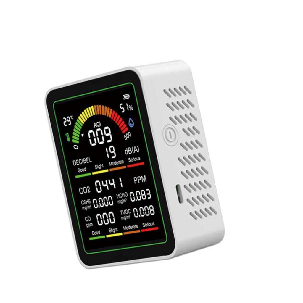 Dispositivo de monitoramento de qualidade do ar Weytoll Detector de CO2 multifuncional alto para uso em escritórios