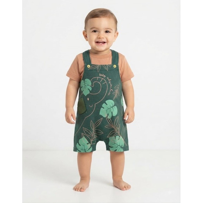 Conjunto Bebê Camiseta E Jardineira Moletinho 43970