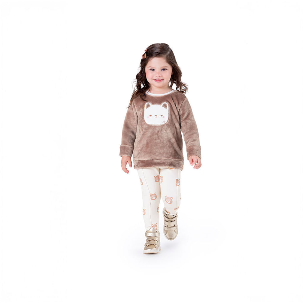Conjunto Longo Cats Pelúciado Infantil Menina Marisol