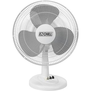 Ventilador de Mesa Oscilante EZ-CHILL de 16” com Inclinação Ajustável, Controles por Botão Práticos, Silencioso, 3 Veloc