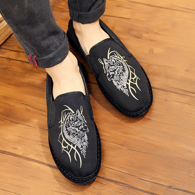 Velho pequim sapatos de pano masculino versão coreana All-Match influenciador Kuaishou sapatos sociais masculinos sapato