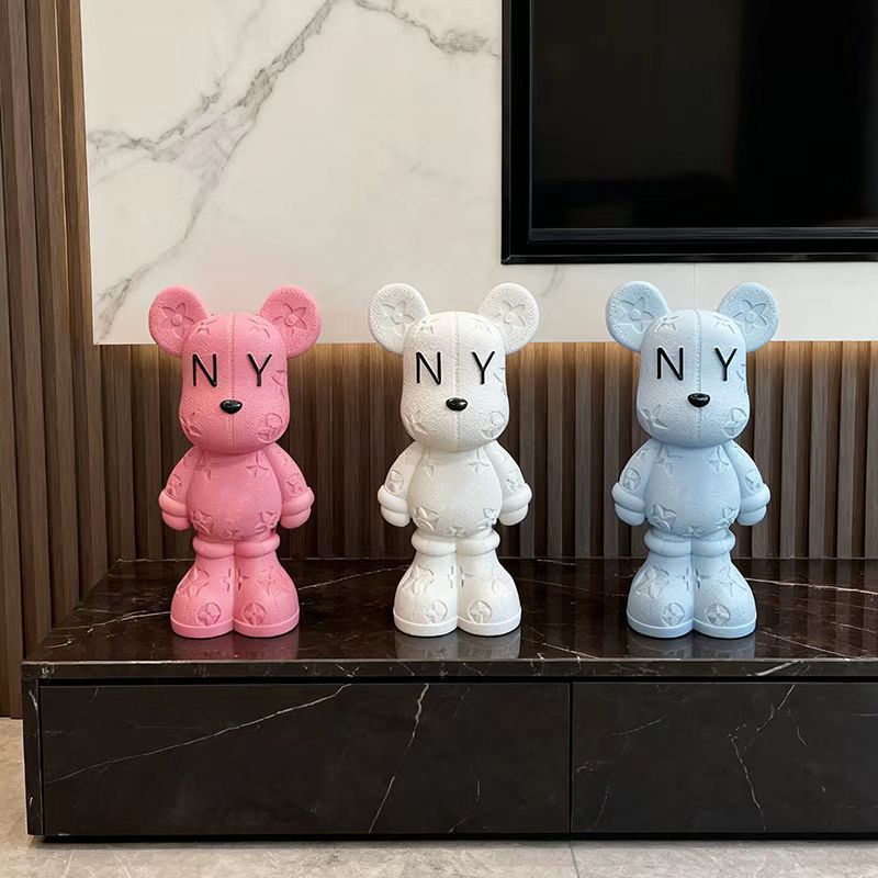 Luz estilo de luxo padrão couro urso violento cofrinho quarto das crianças expositor decorações ornamentos presentes ani
