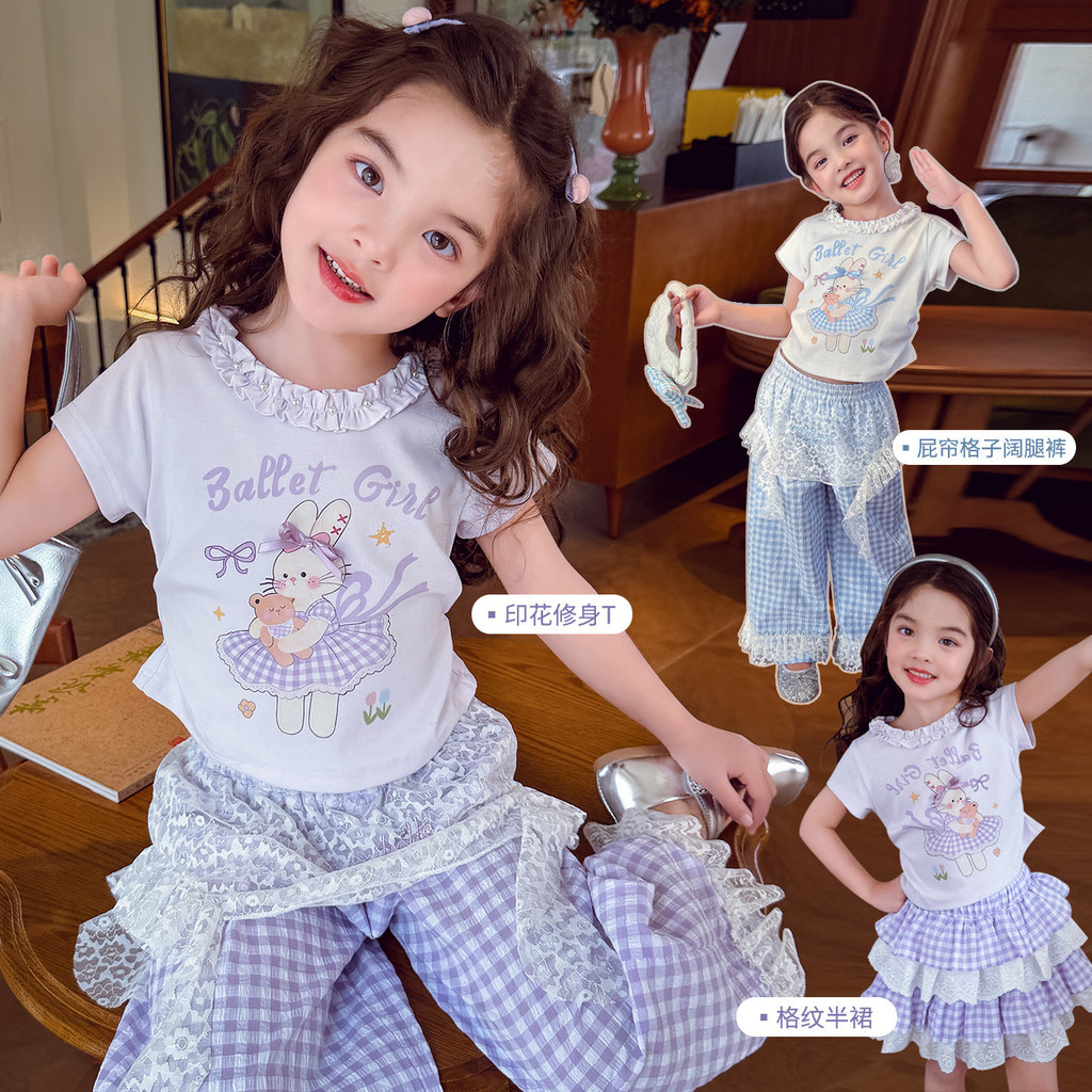 Meninas roupas de verão de manga curta 2026 crianças desenhos animados impresso camiseta meninas Casual Base topos