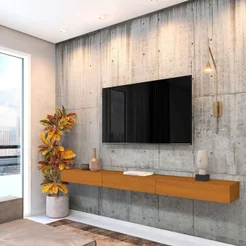 Rack Suspenso para TV até 75 Polegadas 100% MDF 200cm Cedro