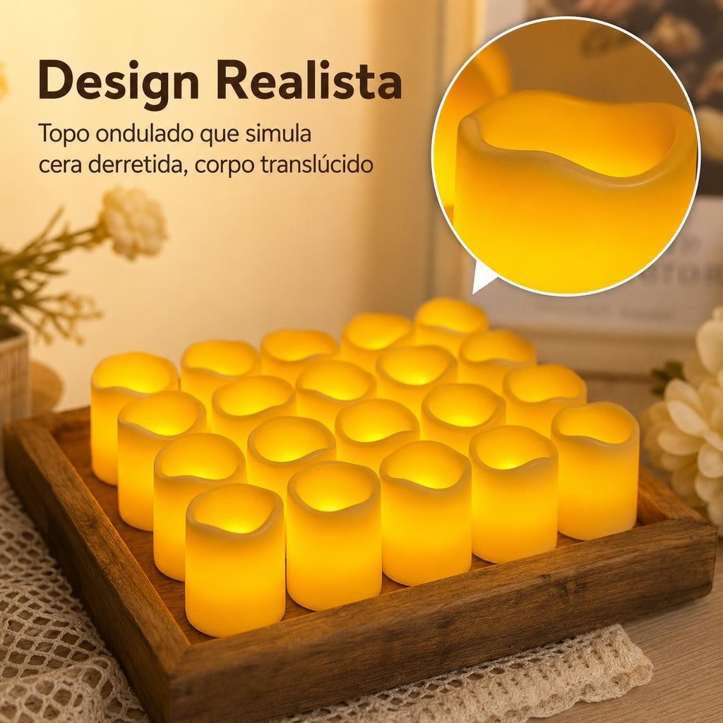 35/48/50 Pcs Candle Light - Realista Sem Fogo Bateria Alimentada Velas De Chá, Casamento E Festa DecoraçãO PláStico Durá