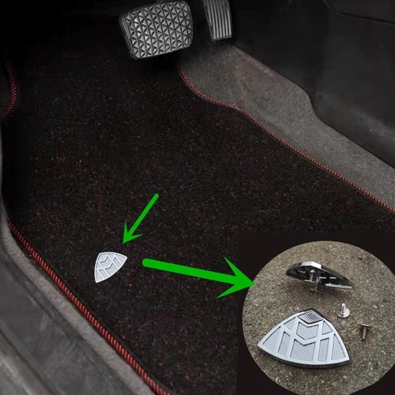 1 Pçs Adesivos Interiores Do Carro Tapetes De Emblema Com Parafusos Para Mercedes Benz Maybach S400 S500 S600 C-class E 