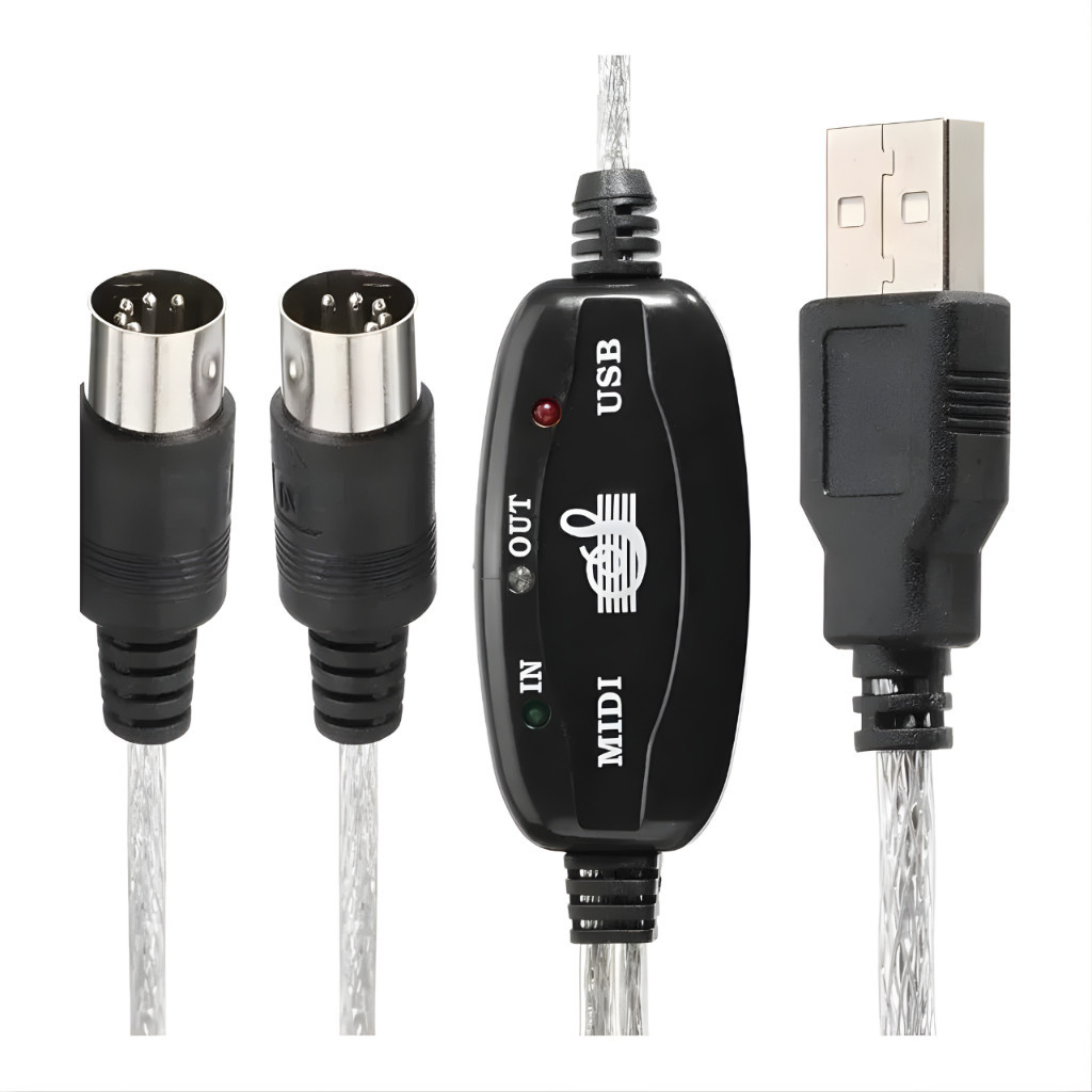 Cabo de Áudio MIDI USB 2,0 Metros