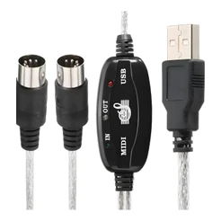 Cabo de Áudio MIDI USB 2,0 Metros